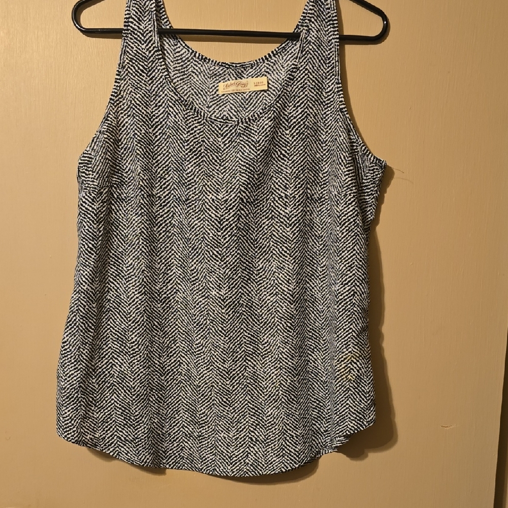 Faded Glory Monochrome Zigzag Tank Top